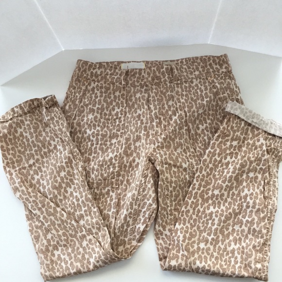 Anthropologie animal print cheetah pants tan 27 - Picture 3 of 16